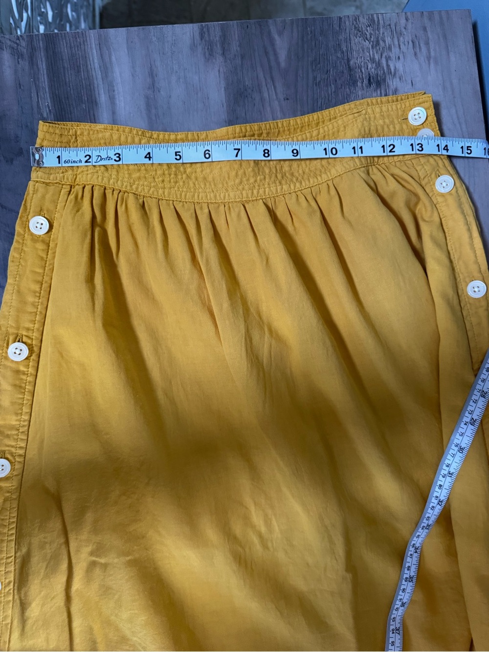 Madewell Mustard Button-Side Midi Skirt - Picture 7 of 8